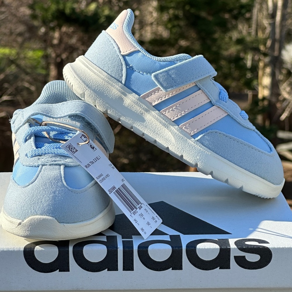 Adidas Run 70s 2.0 Blue Pink Sporty Sneakers - Infant Baby Toddler 5C NEW